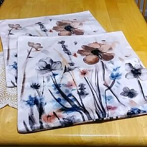 Pillow Covers - Brown and blue theme floral Accent Pillow Covers, NWOT
